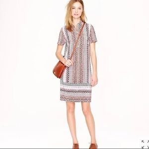 J.Crew Geo Pattern Silk Shirtdress